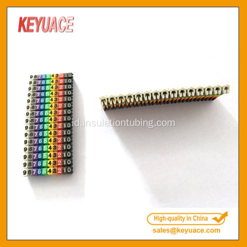 POM Warna-Warni Numeric dan Letter Cable Marker Strips